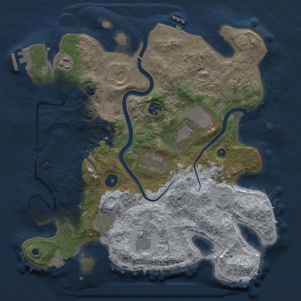 Rust Map: Procedural Map, Size: 3500, Seed: 169222184, 15 Monuments