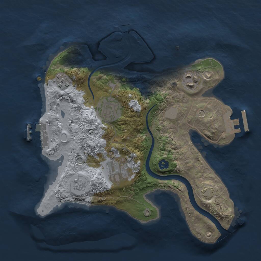 Rust Map: Procedural Map, Size: 2500, Seed: 627897279, 10 Monuments