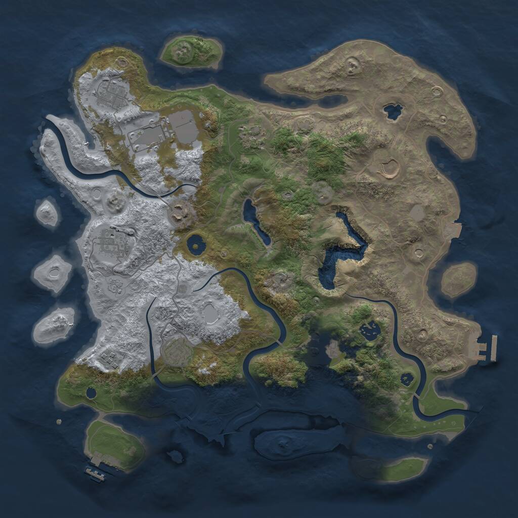 Rust Map: Procedural Map, Size: 4000, Seed: 1623090025, 16 Monuments