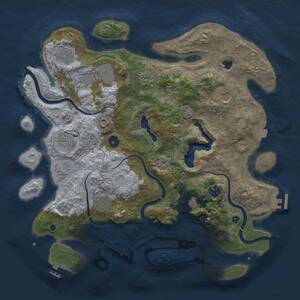 Thumbnail Rust Map: Procedural Map, Size: 4000, Seed: 1623090025, 16 Monuments