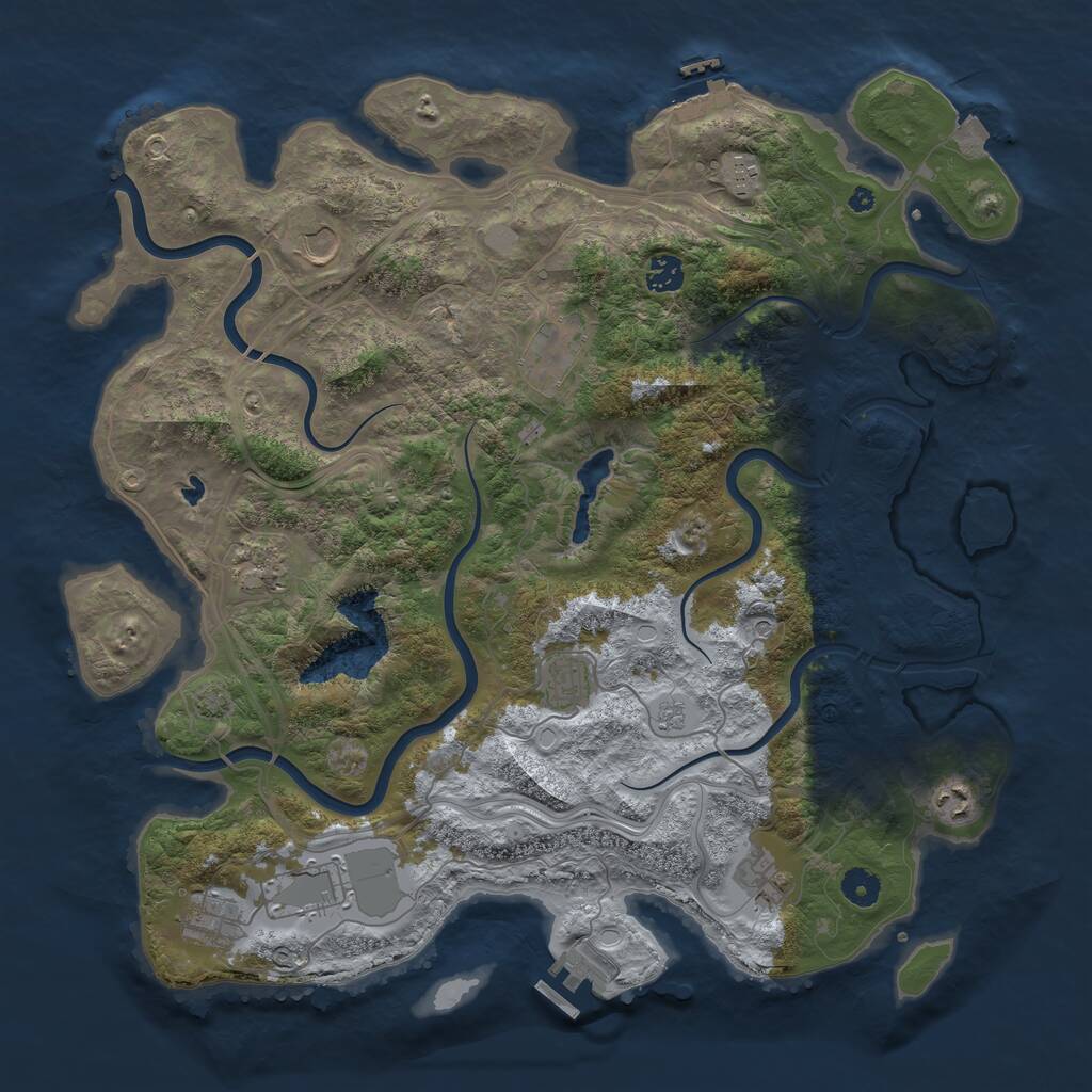 Rust Map: Procedural Map, Size: 4250, Seed: 2121708428, 16 Monuments