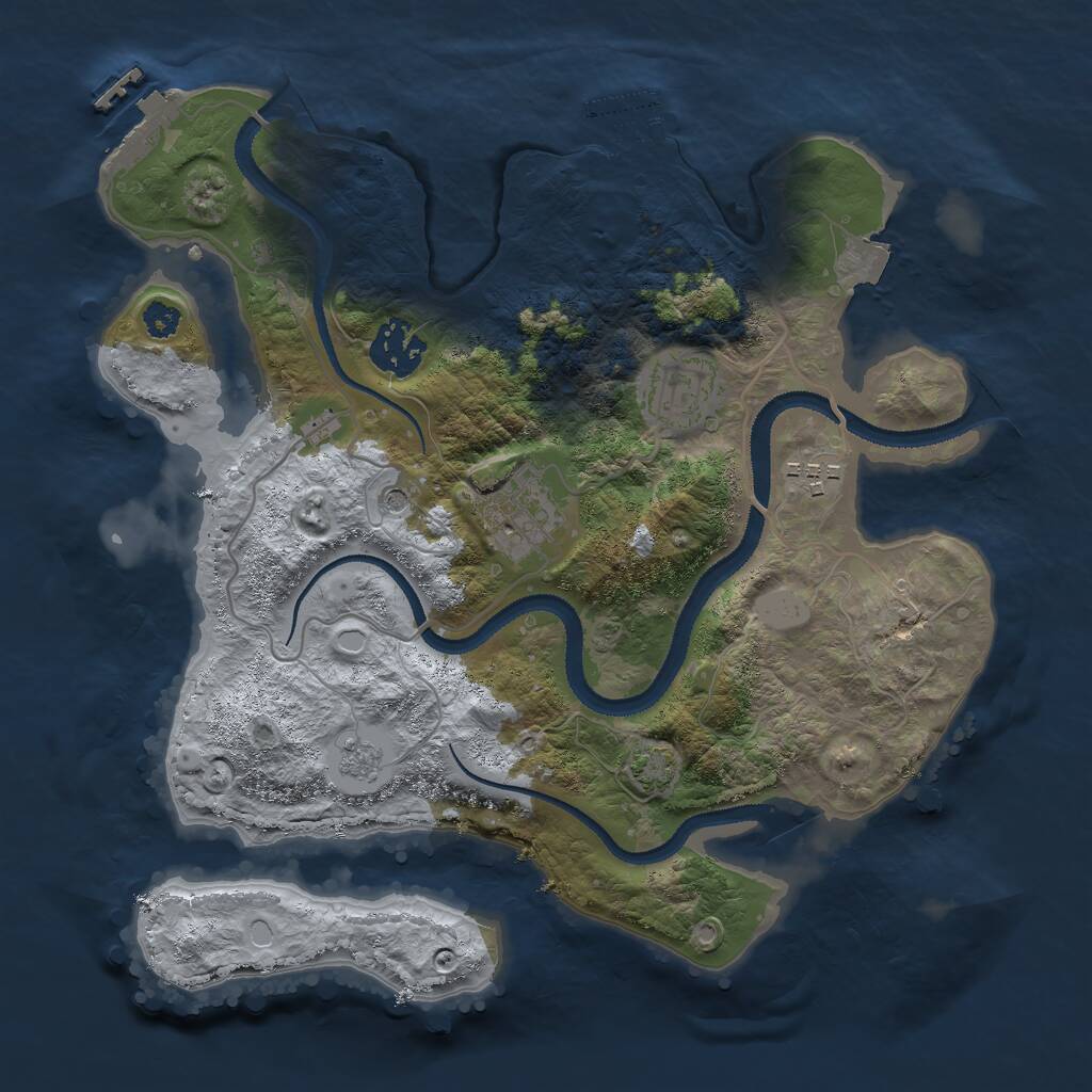 Rust Map: Procedural Map, Size: 3000, Seed: 51300, 10 Monuments