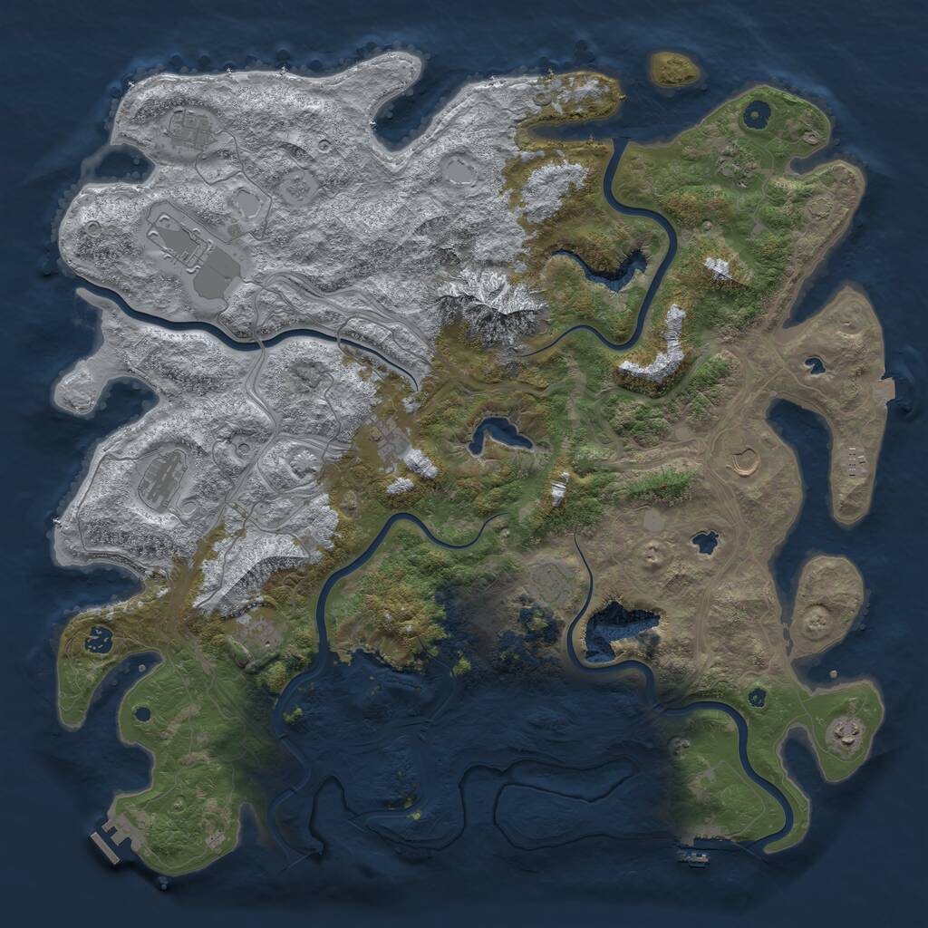 Rust Map: Procedural Map, Size: 5000, Seed: 1923598, 17 Monuments