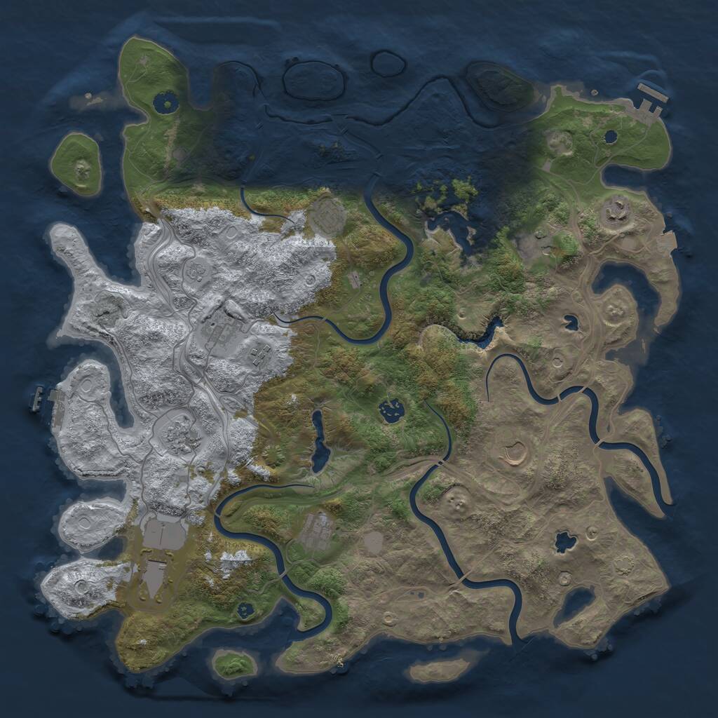 Rust Map: Procedural Map, Size: 4500, Seed: 88060636, 16 Monuments