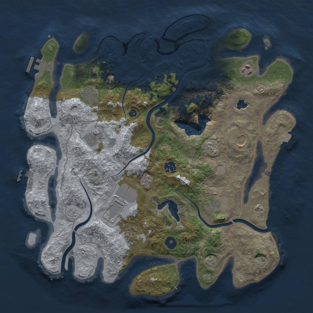Rust Map: Procedural Map, Size: 4000, Seed: 820690394, 15 Monuments