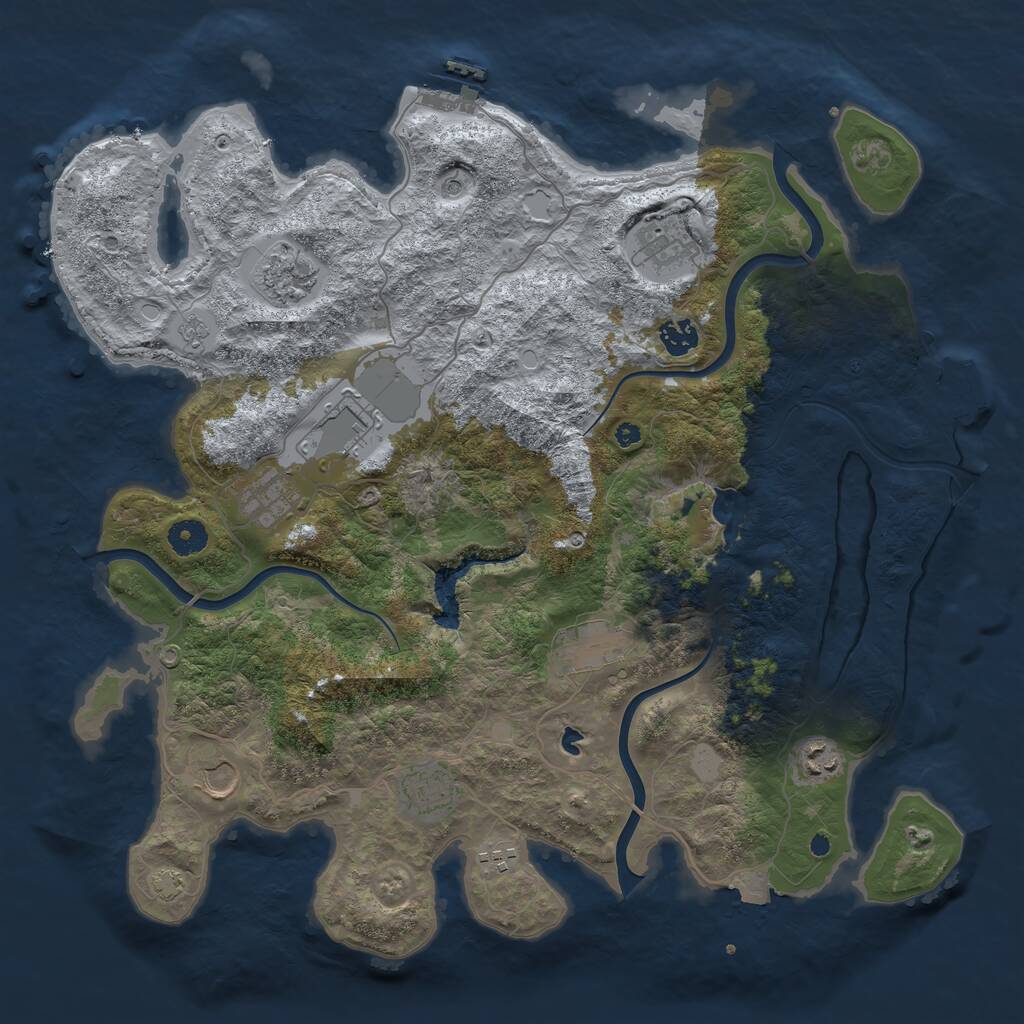 Rust Map: Procedural Map, Size: 4120, Seed: 65343452, 16 Monuments
