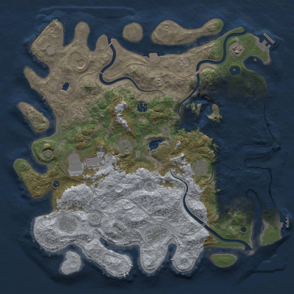 Rust Map: Procedural Map, Size: 4250, Seed: 31994435, 16 Monuments