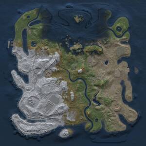 Thumbnail Rust Map: Procedural Map, Size: 4000, Seed: 998202, 16 Monuments