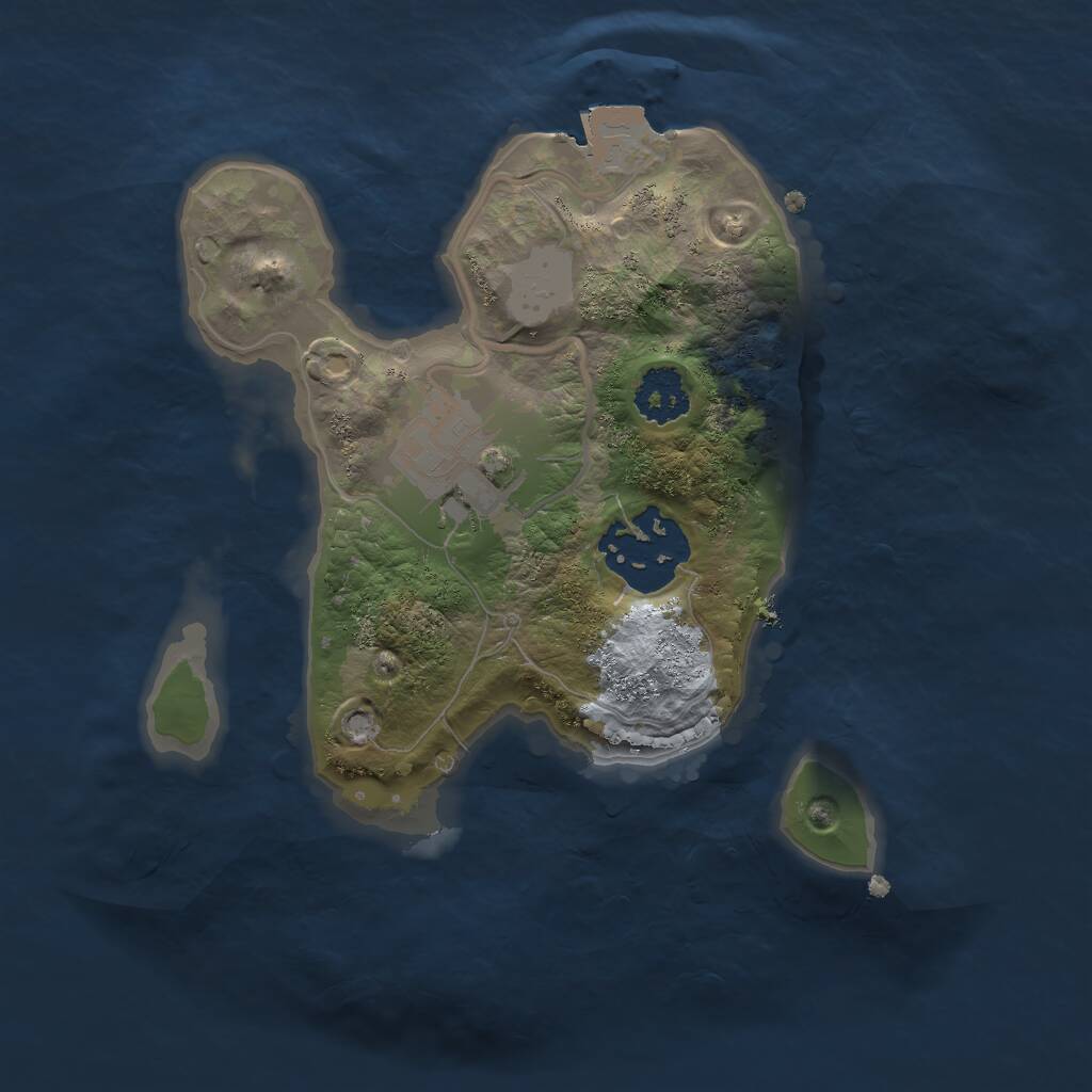 Rust Map: Procedural Map, Size: 2000, Seed: 1183440835, 3 Monuments