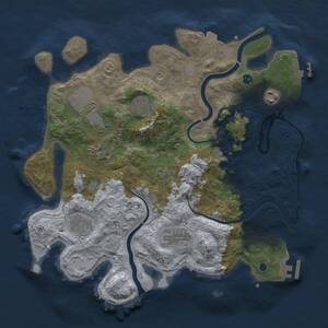 Thumbnail Rust Map: Procedural Map, Size: 3500, Seed: 1988204852, 13 Monuments
