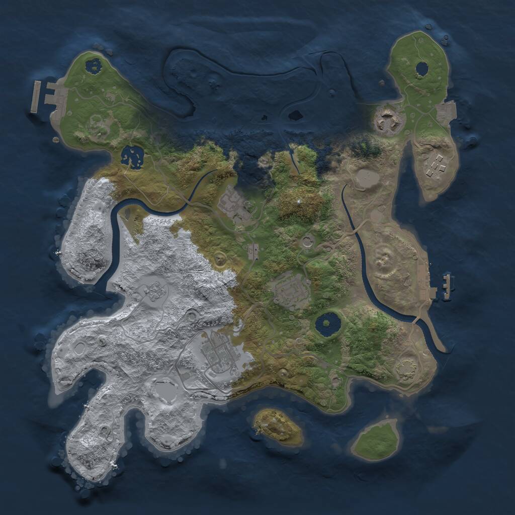 Rust Map: Procedural Map, Size: 3200, Seed: 1978900235, 12 Monuments