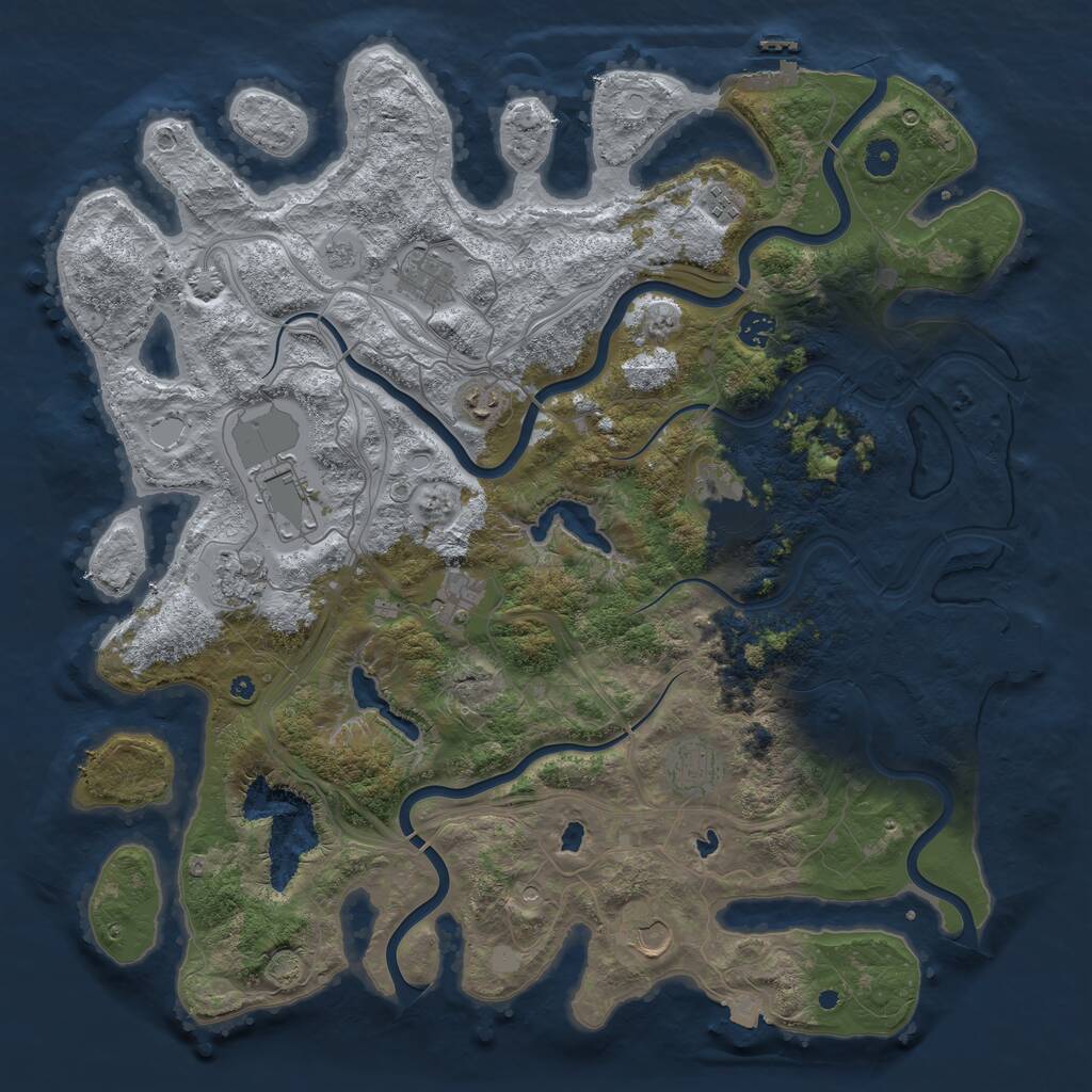 Rust Map: Procedural Map, Size: 4500, Seed: 286707404, 16 Monuments