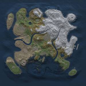 Thumbnail Rust Map: Procedural Map, Size: 3000, Seed: 1412347486, 11 Monuments