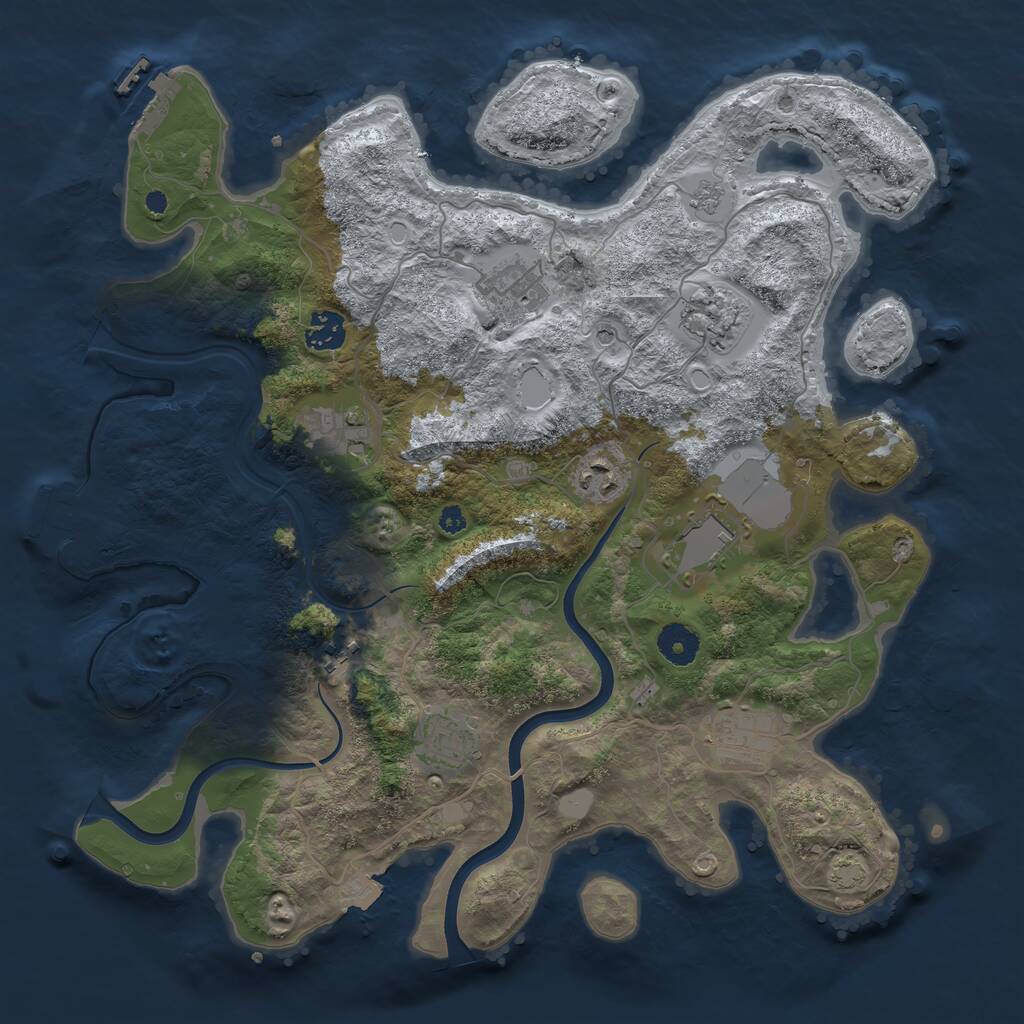 Rust Map: Procedural Map, Size: 3750, Seed: 85263717, 15 Monuments