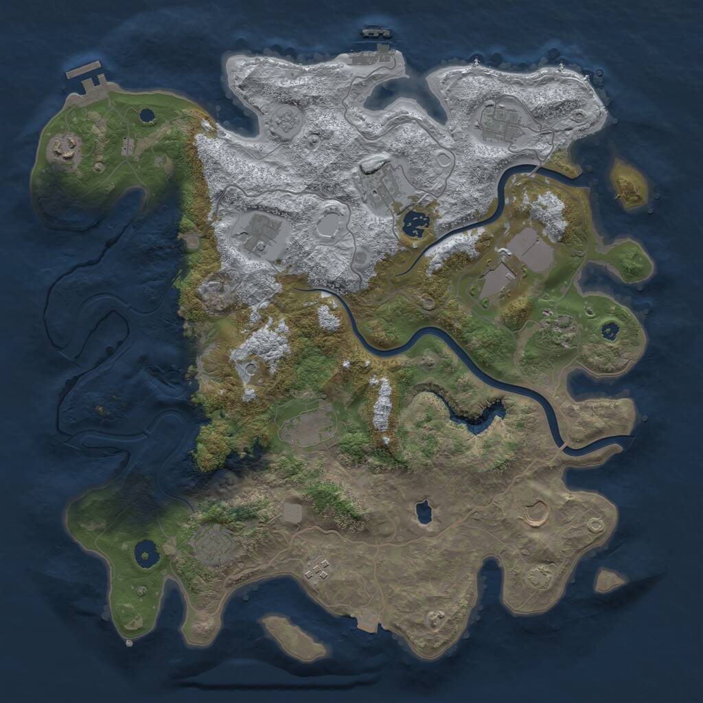 Rust Map: Procedural Map, Size: 4000, Seed: 337891840, 17 Monuments