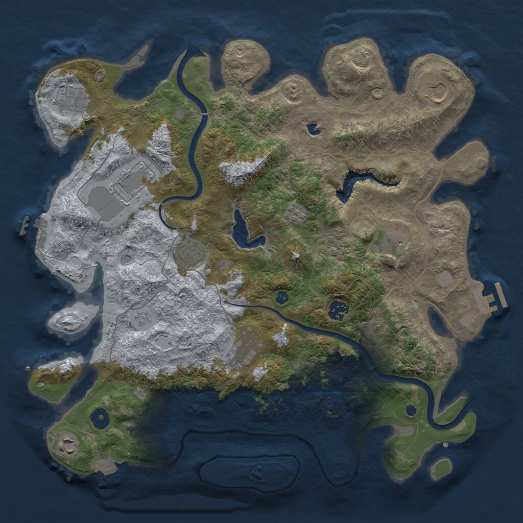 Rust Map: Procedural Map, Size: 4000, Seed: 209, 15 Monuments