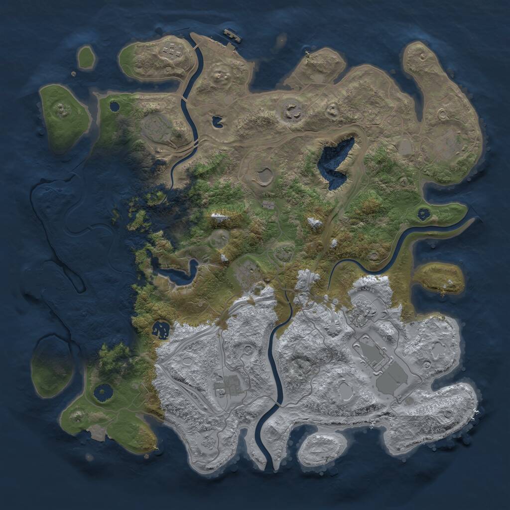 Rust Map: Procedural Map, Size: 4250, Seed: 1576924943, 16 Monuments