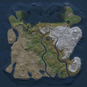 Thumbnail Rust Map: Procedural Map, Size: 3850, Seed: 1791059411, 17 Monuments