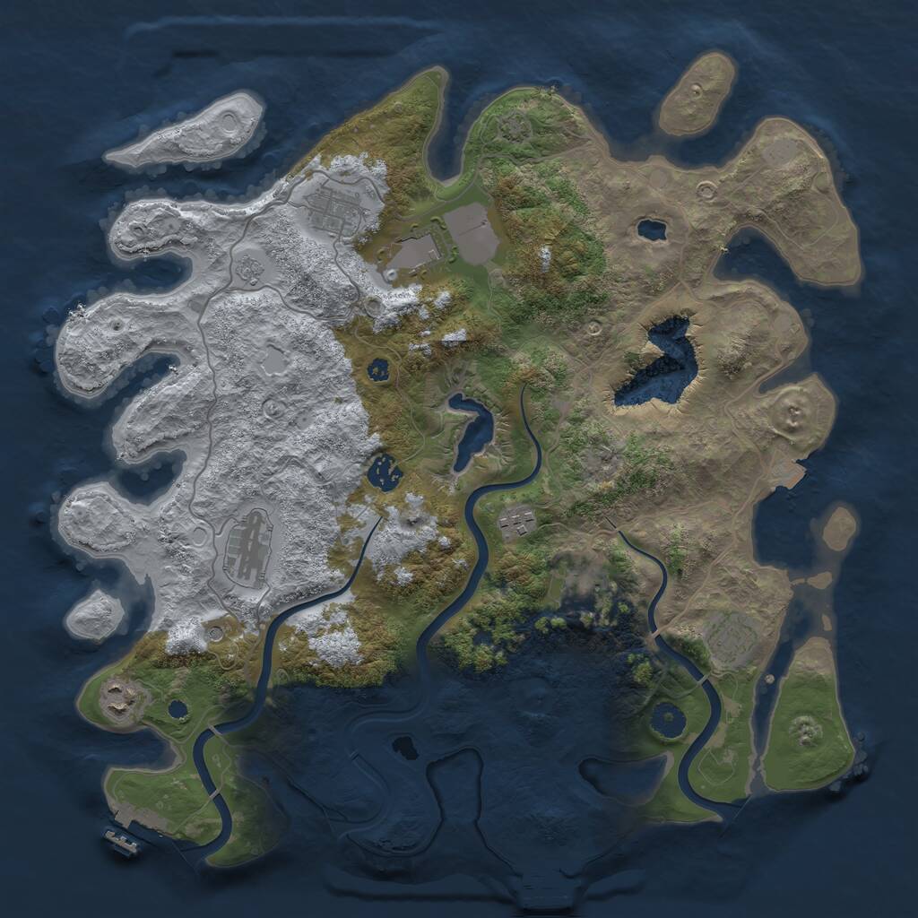 Rust Map: Procedural Map, Size: 4000, Seed: 150850139, 14 Monuments