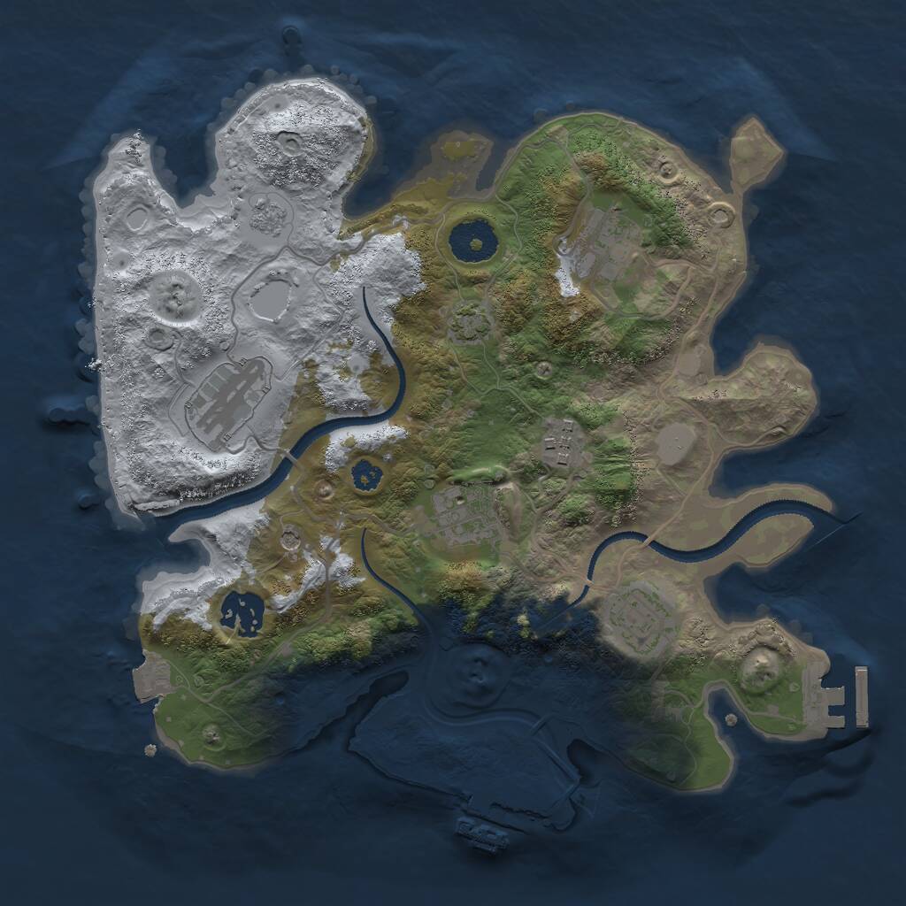 Rust Map: Procedural Map, Size: 3000, Seed: 24430901, 12 Monuments