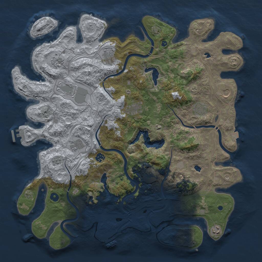Rust Map: Procedural Map, Size: 4500, Seed: 281, 17 Monuments