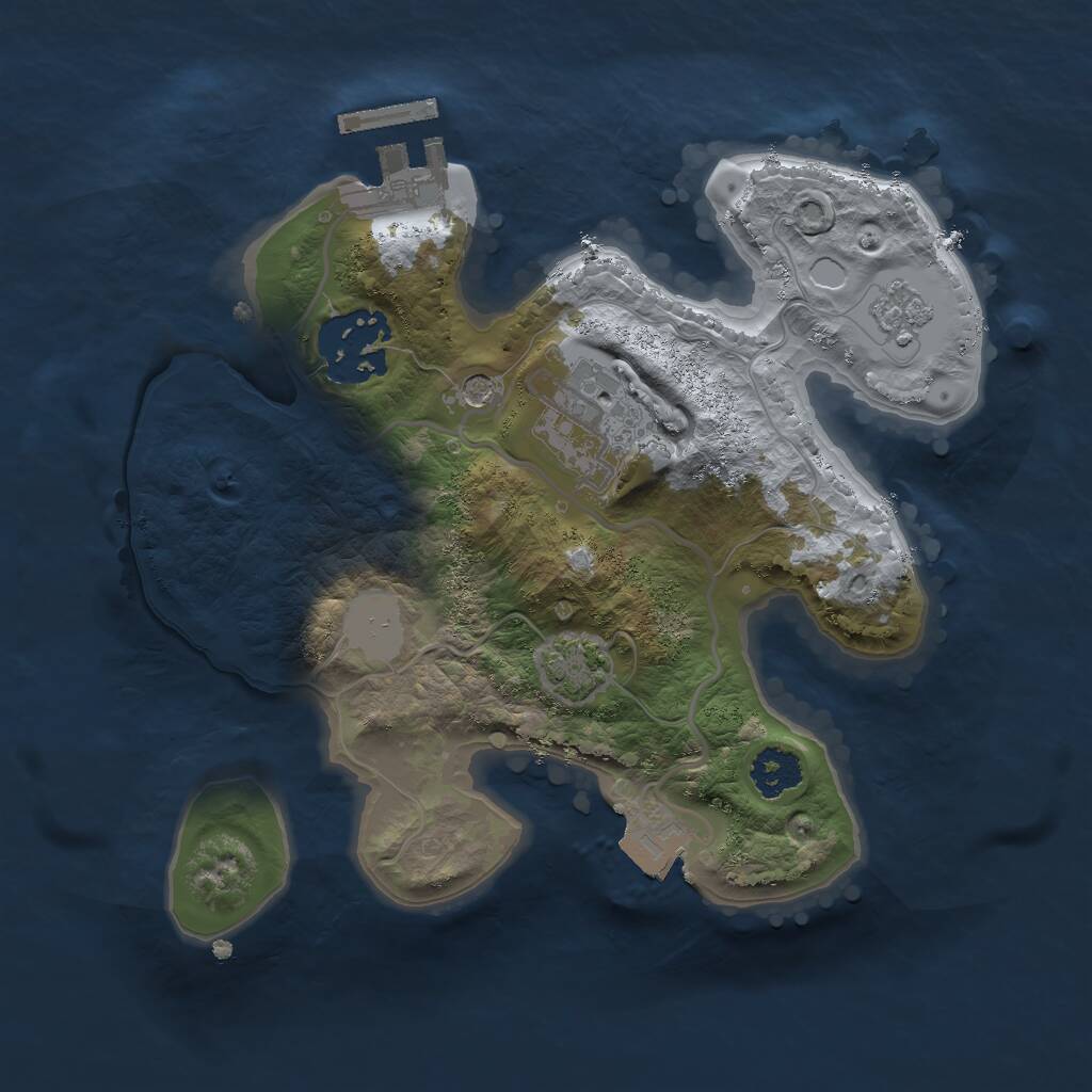 Rust Map: Procedural Map, Size: 2200, Seed: 1384857437, 7 Monuments