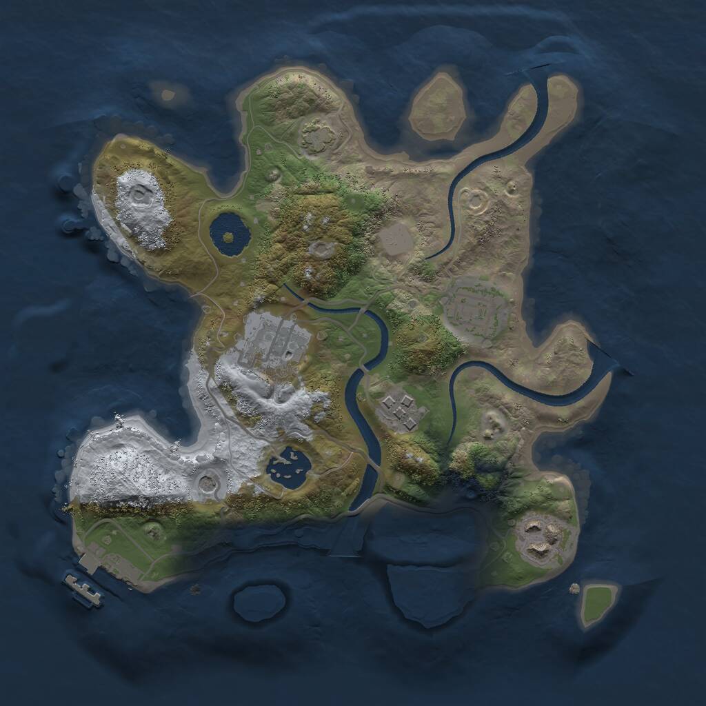 Rust Map: Procedural Map, Size: 2600, Seed: 23415, 9 Monuments