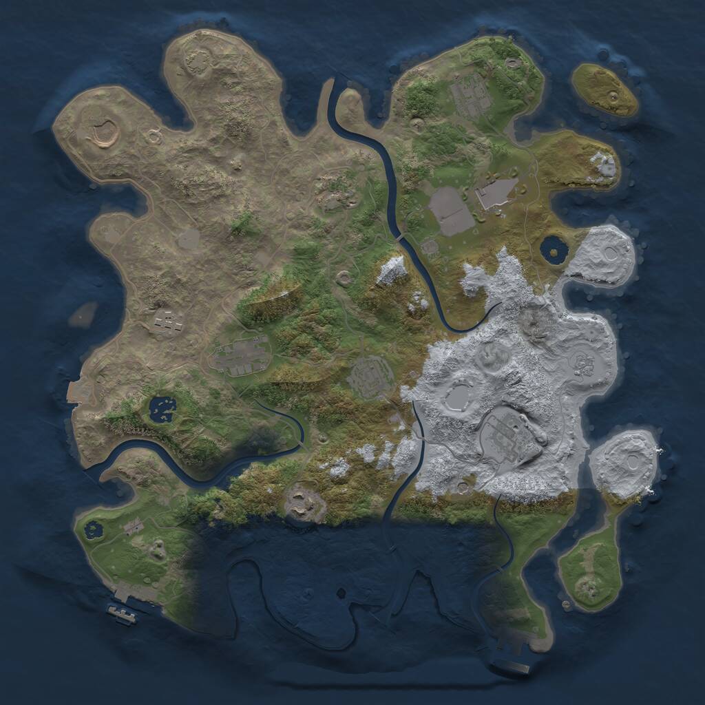 Rust Map: Procedural Map, Size: 3800, Seed: 373670419, 16 Monuments