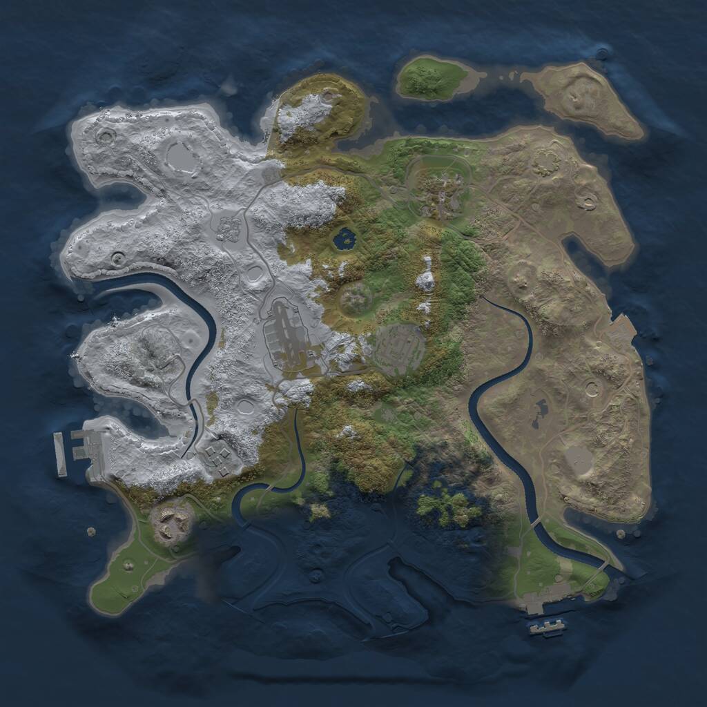 Rust Map: Procedural Map, Size: 3200, Seed: 69238365, 11 Monuments