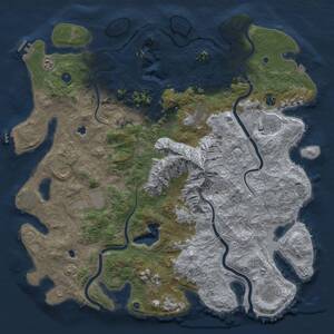 Thumbnail Rust Map: Procedural Map, Size: 5095, Seed: 14, 17 Monuments