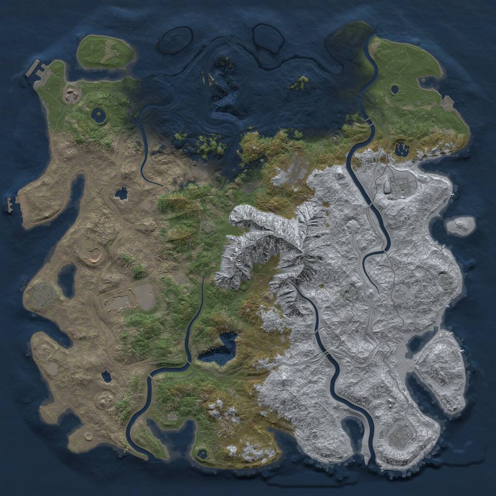 Rust Map: Procedural Map, Size: 5095, Seed: 14, 17 Monuments