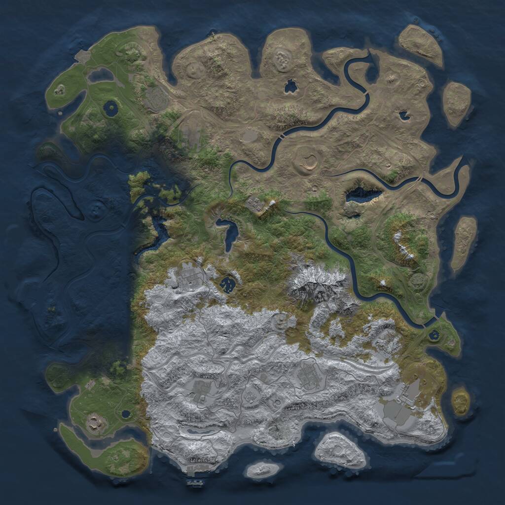 Rust Map: Procedural Map, Size: 5000, Seed: 549861190, 17 Monuments