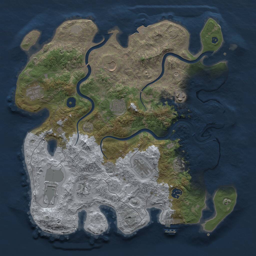 Rust Map: Procedural Map, Size: 3800, Seed: 12626, 15 Monuments
