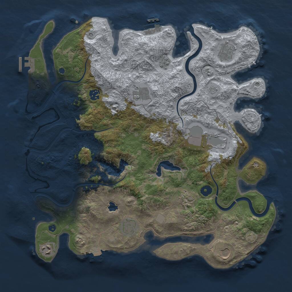 Rust Map: Procedural Map, Size: 4000, Seed: 89576940, 15 Monuments