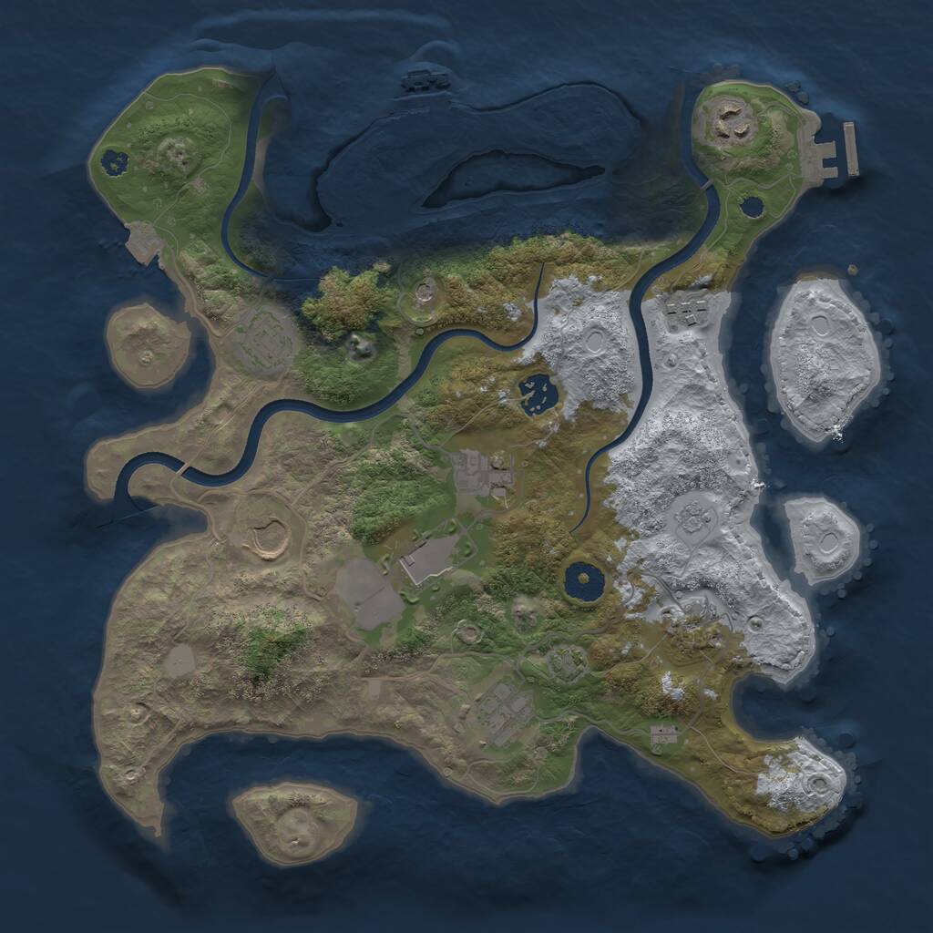 Rust Map: Procedural Map, Size: 3500, Seed: 42203, 15 Monuments