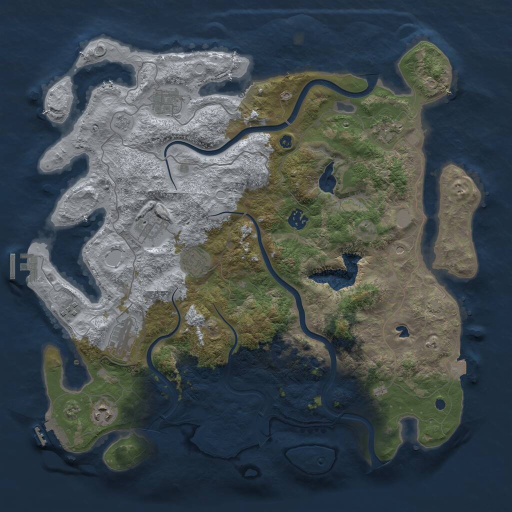 Rust Map: Procedural Map, Size: 4000, Seed: 851931971, 14 Monuments