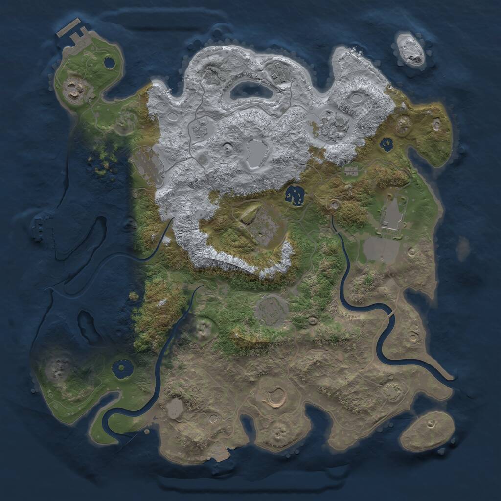 Rust Map: Procedural Map, Size: 3750, Seed: 162271664, 15 Monuments
