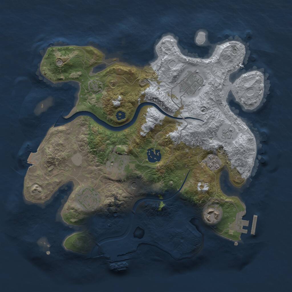 Rust Map: Procedural Map, Size: 3000, Seed: 1360807242, 12 Monuments