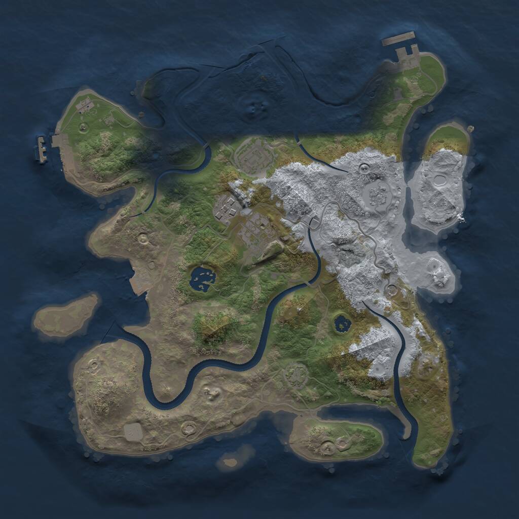 Rust Map: Procedural Map, Size: 3129, Seed: 1337, 10 Monuments