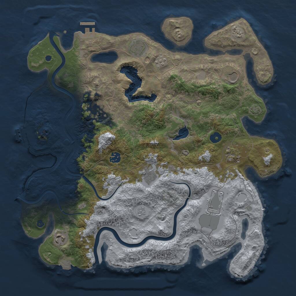 Rust Map: Procedural Map, Size: 4000, Seed: 21204, 15 Monuments
