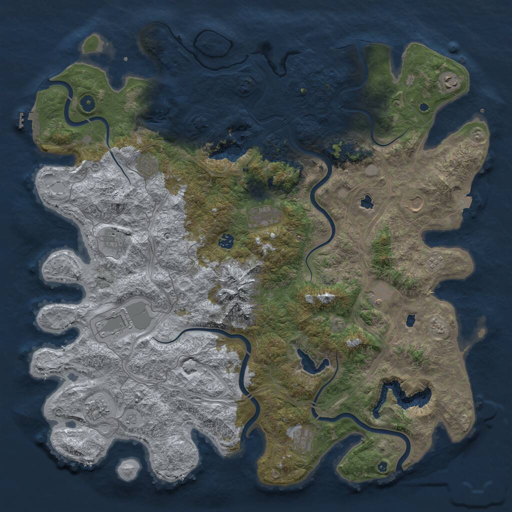 Rust Map: Procedural Map, Size: 5000, Seed: 1781265675, 17 Monuments