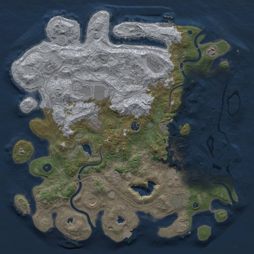 Rust Map: Procedural Map, Size: 4500, Seed: 22558238, 17 Monuments