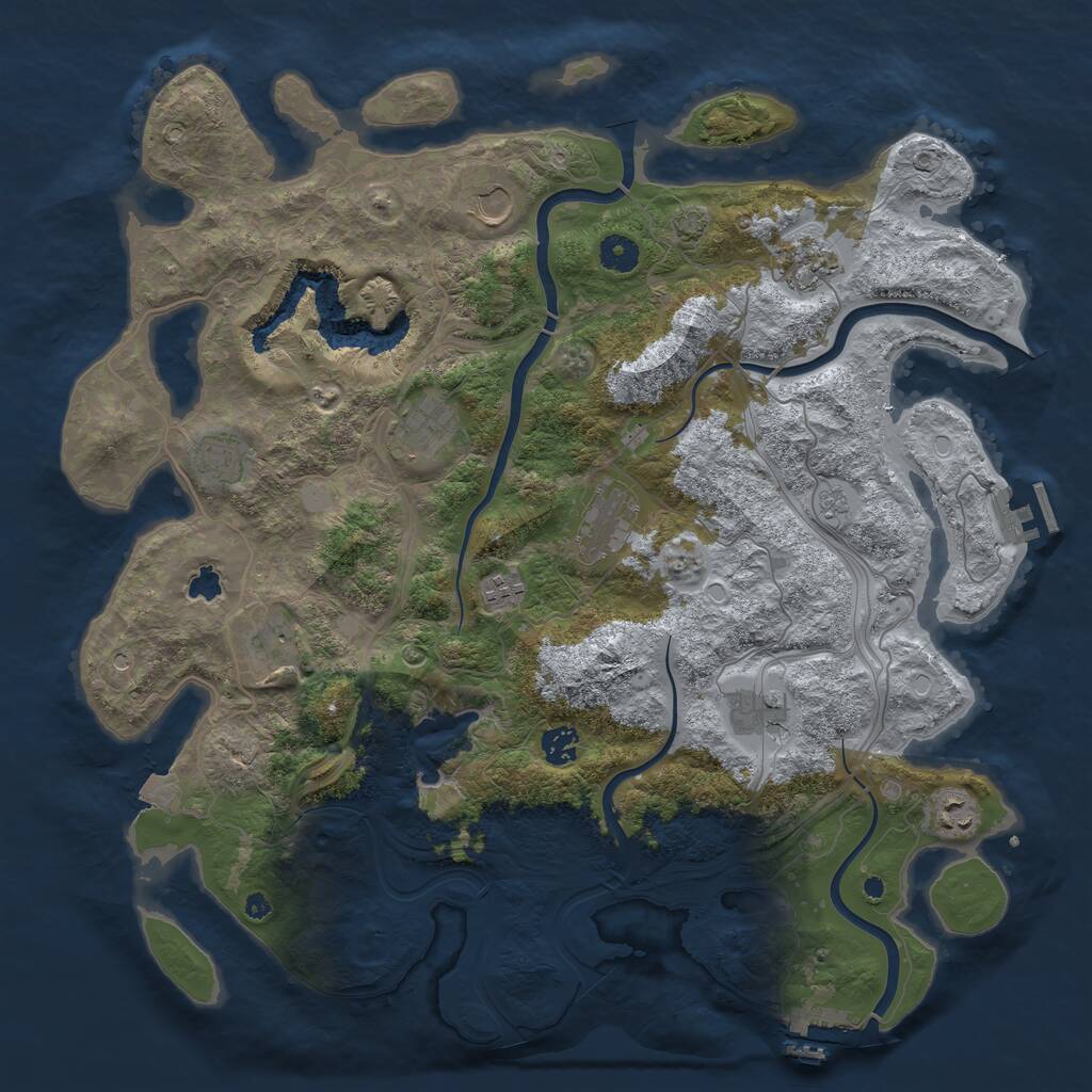 Rust Map: Procedural Map, Size: 4250, Seed: 128776543, 16 Monuments