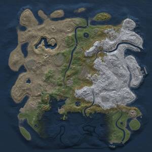 Thumbnail Rust Map: Procedural Map, Size: 4250, Seed: 128776543, 16 Monuments