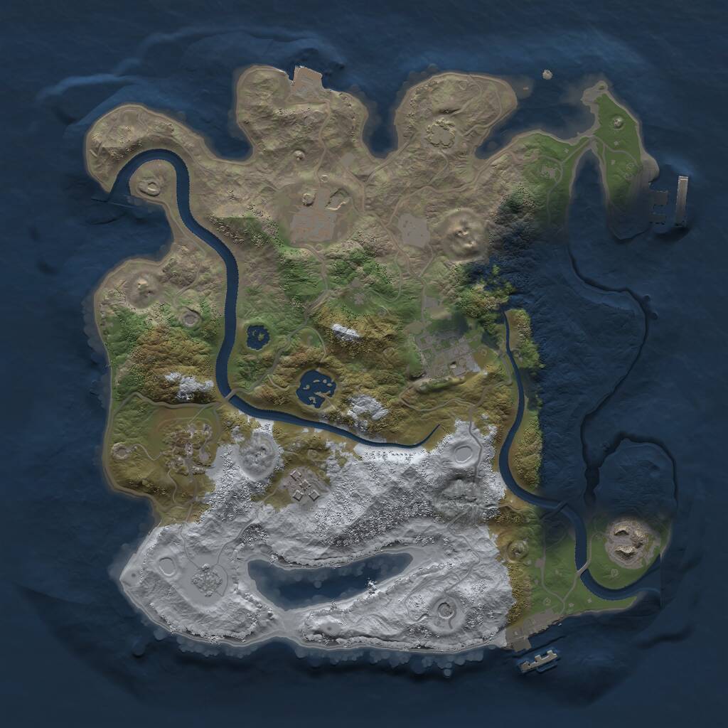 Rust Map: Procedural Map, Size: 3000, Seed: 653565656, 12 Monuments