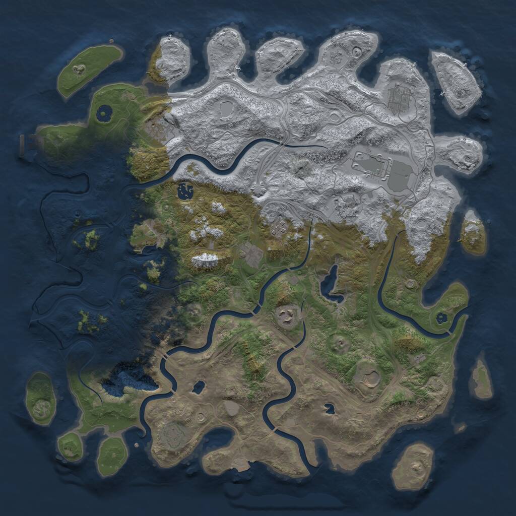 Rust Map: Procedural Map, Size: 4600, Seed: 332866284, 15 Monuments