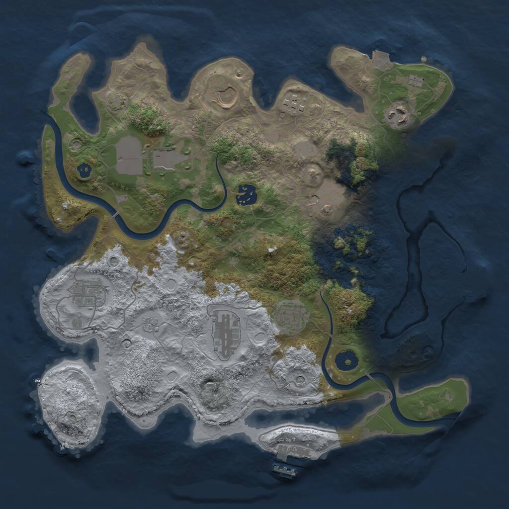 Rust Map: Procedural Map, Size: 3500, Seed: 8694541, 15 Monuments