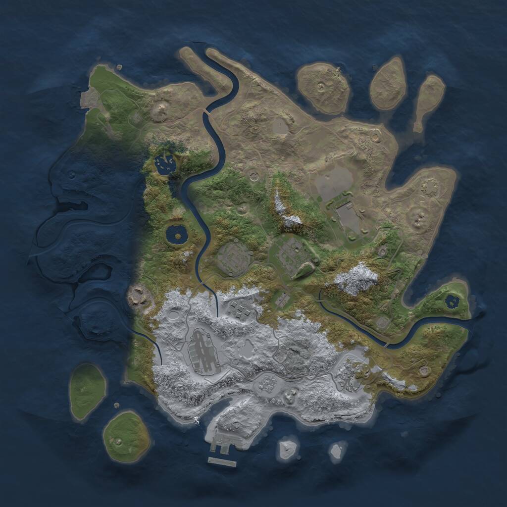 Rust Map: Procedural Map, Size: 3600, Seed: 89221, 13 Monuments