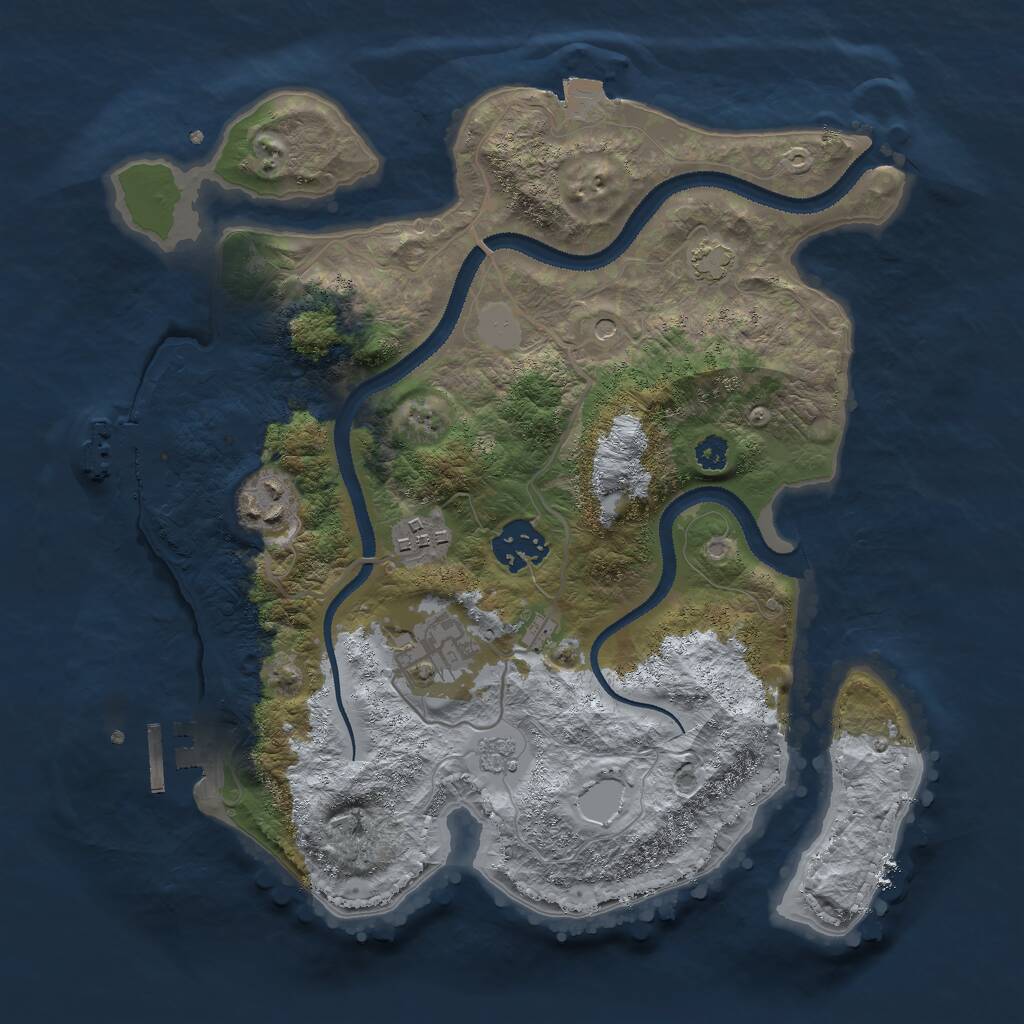 Rust Map: Procedural Map, Size: 3000, Seed: 1166852728, 10 Monuments