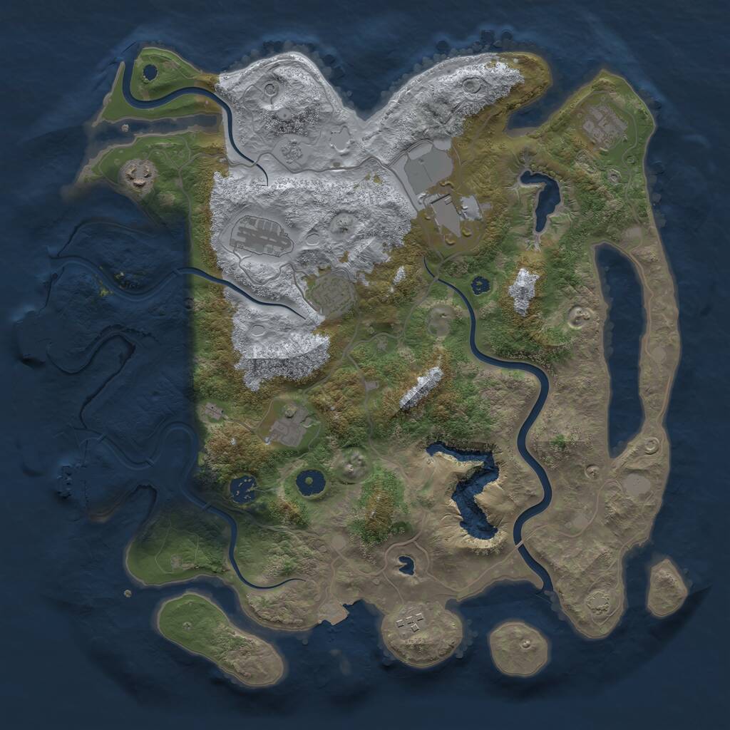 Rust Map: Procedural Map, Size: 4000, Seed: 48198269, 14 Monuments
